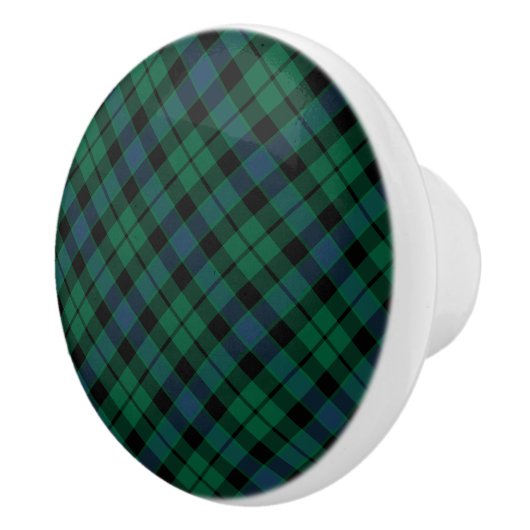 Groen en Blauw Schots Plaid Clan MacKay Tartan Keramische Knop (Rechts)