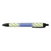 Groen en blauw Stripes Patroon Zwarte Inkt Pen (Bodem)