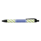 Groen en blauw Stripes Patroon Zwarte Inkt Pen (Bovenkant)