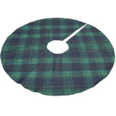 Groen en Blauw Tartan Pset Kerstboom Rok (Gekanteld)