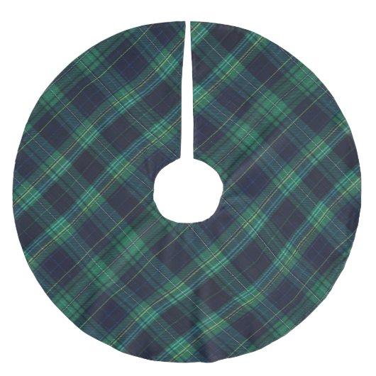 Groen en Blauw Tartan Pset Kerstboom Rok (Voorkant)