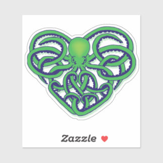 Groen en Blauw Tribal Octopus Tattoo Design Decal Sticker