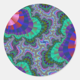 Groen en blauw vistuig ronde sticker