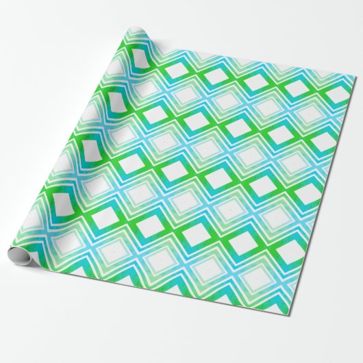Groen en Blauwgroen Patterned Om het even welke Om Cadeaupapier (Uitgerold)