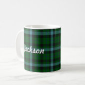 Groen en Blues Tartan Pattern Koffiemok (Voorkant links)