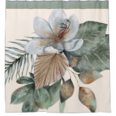 Groen en bruin botanisch douchegordijn (Voorkant)