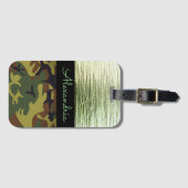 Groen en Bruin Camo Gepersonaliseerd Bagagelabel (Voorkant (horizontaal))