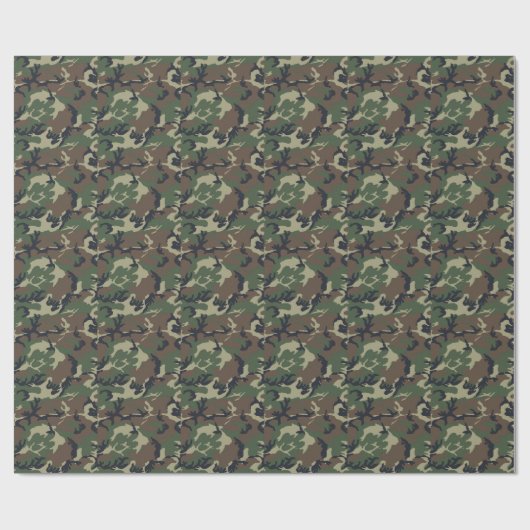 Groen en bruin Camouflage Cadeaupapier (Vlak)