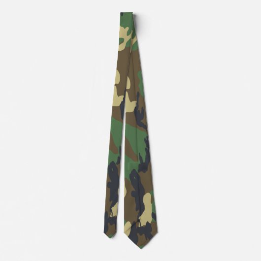 Groen en bruin Camouflaged Pattern Stropdas (Achterkant)