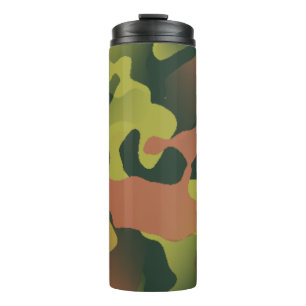 Groen en bruin camouflagepatroon thermosbeker