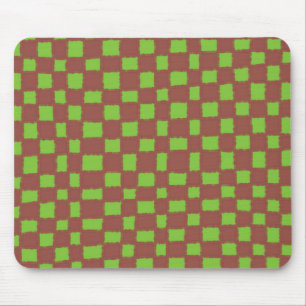 Groen en Bruin Checkerboard Classic en Stijlvol Muismat