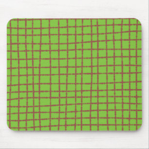 Groen en Bruin Controleer Patroon Elegant Function Muismat