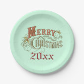 Groen en bruin Kerst Bord (Voorkant)