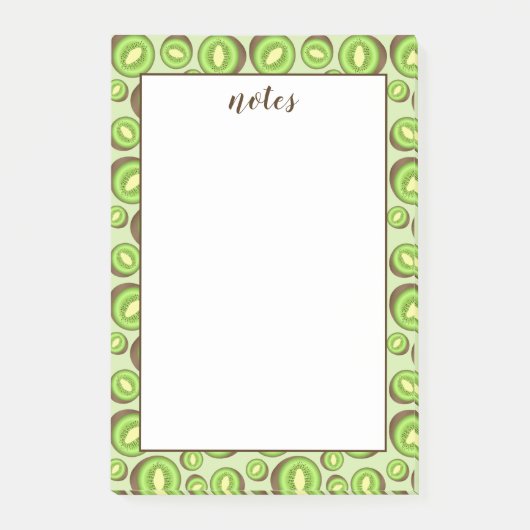 Groen en bruin kiwi's patroon met aangepaste tekst post-it® notes (Voorkant)