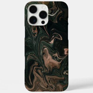 Groen en bruin marmer - papier marmering stijl iPhone 16 pro max hoesje