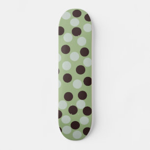 Groen en Bruin Polka Dot Skateboard