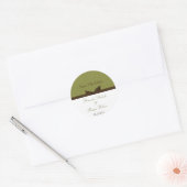 Groen en Bruin Save The Date Sticker (Envelop)