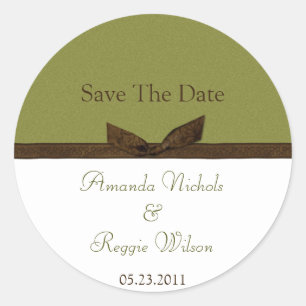 Groen en Bruin Save The Date Sticker