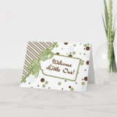 Groen en bruin — welkome kleine 1-felicitatiekaart kaart (Voorkant)