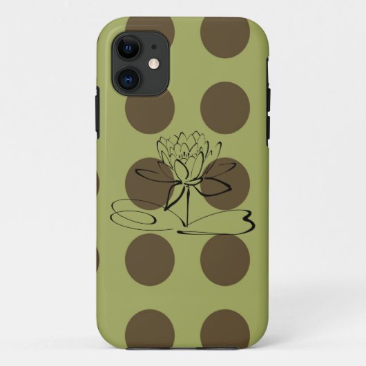 Groen en chocolade bruine pokadots iPhone 5 Hoesje (Achterkant)