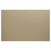 Groen en Coper Oranje Scroll Grid Pattern Stof (Fat Quarter)