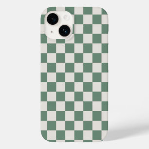 Groen en crème geruit klassiek dampatroon Case-Mate iPhone 14 hoesje