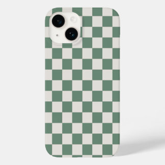 Groen en crème geruit klassiek dampatroon Case-Mate iPhone 14 hoesje