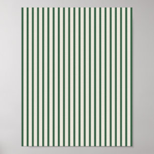 Groen en crème gestreept poster
