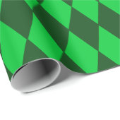 Groen en en kalkgroen Harlequin Pattern Cadeaupapier (Rol Hoek)