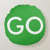 Groen en en wit tekenen rond kussen (Voorkant)