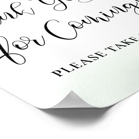 Groen en Eucalyptus Bedankt voor uw komst Poster (Hoek)