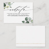Groen en Eucalyptus Bruiloft Details Website Informatiekaartje (Voorkant / Achterkant)