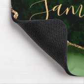 Groen en Faux Gold Glitter Marble Agate Muismat (Hoek)