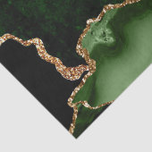 Groen en Faux Gold Glitter Marble Agate Tissuepapier (Detail)