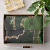 Groen en Faux Gold Glitter Marble Agate Tissuepapier (Geschenk)