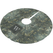 Groen en Faux Gold Olive Leaf Tree Rok Kerstboom Rok (Gekanteld)