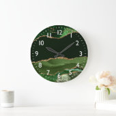 Groen en Faux Silver Glitter Marble Agate Grote Klok (Huis)