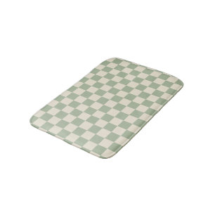 Groen en Gebroken Wit Checkerboard Badmat