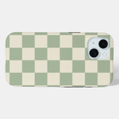 Groen en Gebroken Wit Checkerboard Case-Mate iPhone Case (Achterkant (horizontaal))