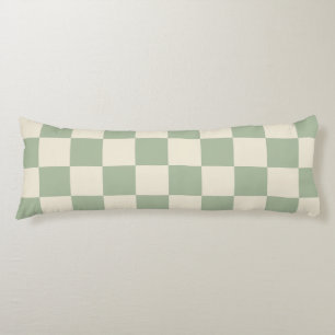 Groen en Gebroken Wit Checkerboard Lichaamskussen