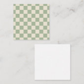 Groen en Gebroken Wit Checkerboard Notitiekaartje (Voorkant / Achterkant)