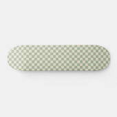 Groen en Gebroken Wit Checkerboard Skateboard (Horizontaal)