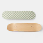Groen en Gebroken Wit Checkerboard Skateboard (Horizontaal)