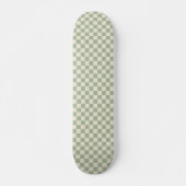 Groen en Gebroken Wit Checkerboard Skateboard (Voorkant)