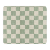 Groen en Gebroken Wit Checkerboard Snijplank (Voorkant)