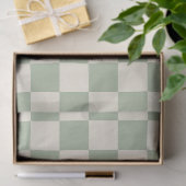 Groen en Gebroken Wit Checkerboard Tissuepapier (Geschenk)