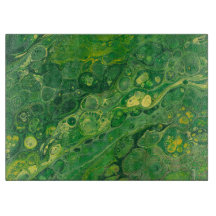 Groen en Geel | Abstract glazen snijvlak
