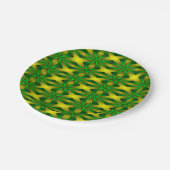 Groen en geel abstract papieren bordje (Gekanteld)