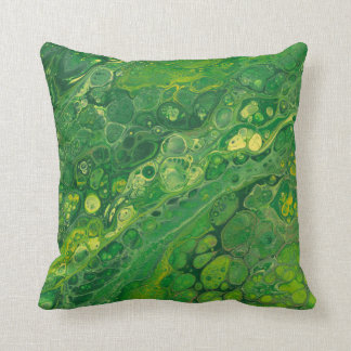 Groen en Geel | Abstract Sierkussen