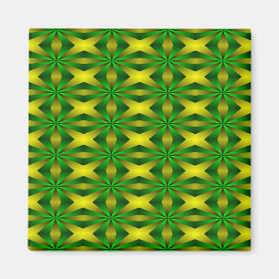 Groen en geel abstracte magneet